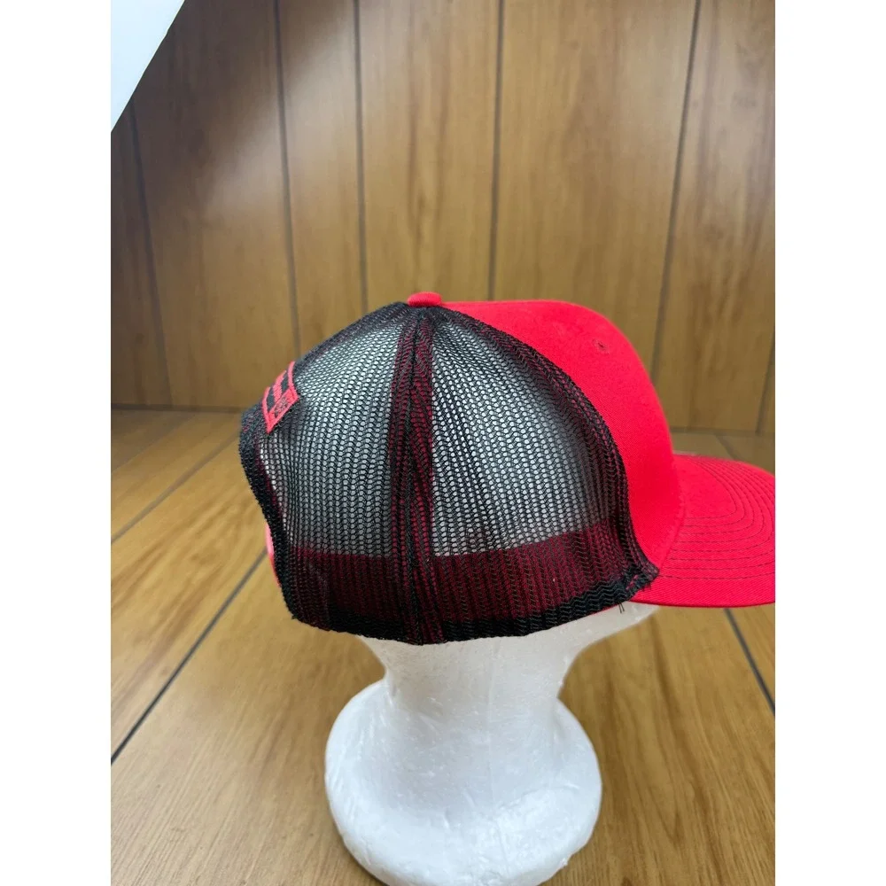 Caterpillar CAT Ring Power Trucker Hat Red Black Mesh Snapback Cap BDA81525